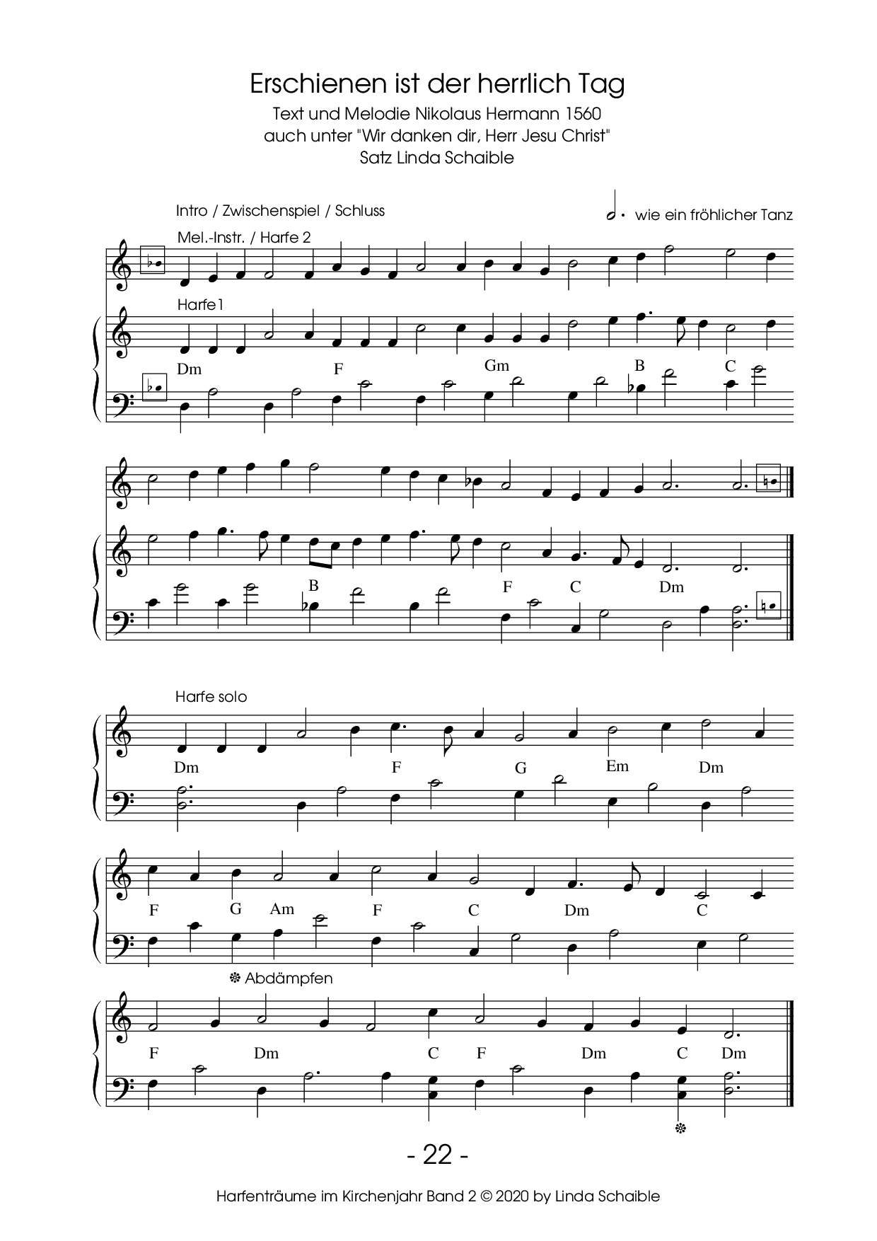 Probeseite ‘Harfenträume im Kirchenjahr, Band 2’ Seite 1
